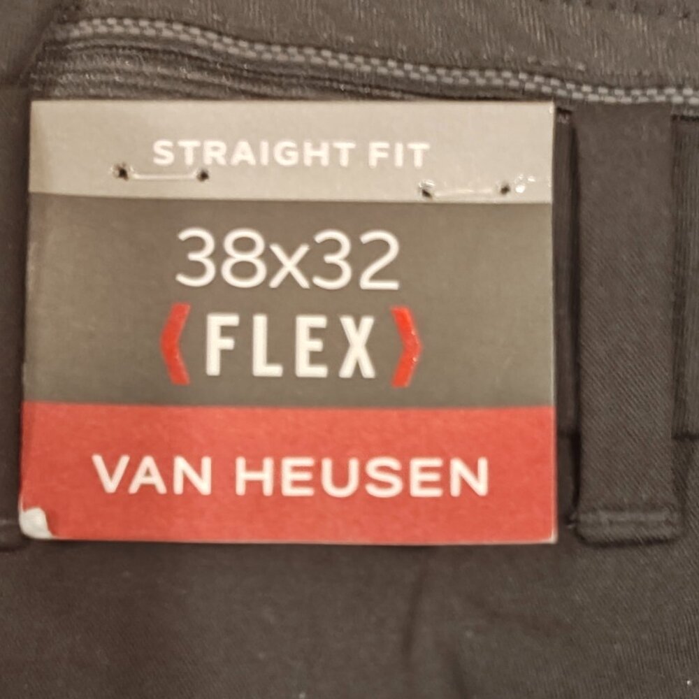 Van Heusen Mens Flex Dress Pants *New* 38 x 32 Black